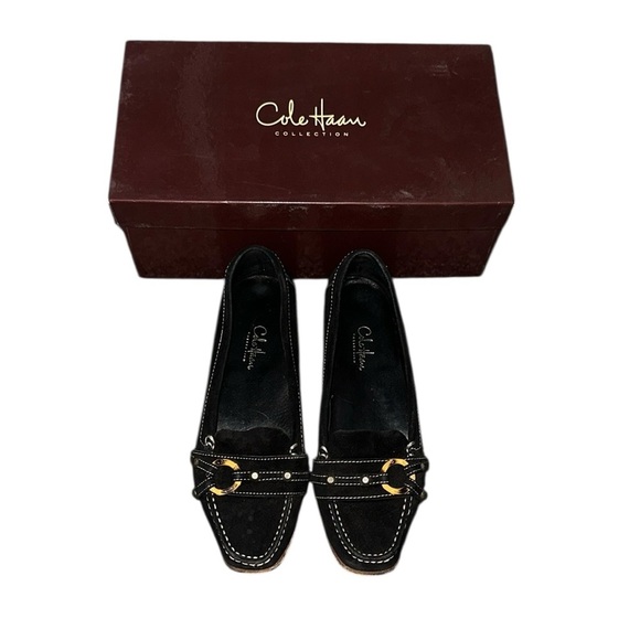 Cole Haan Black Suede Loafers Size 7.5 - Picture 1 of 11
